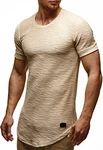 Leif Nelson Herren Sommer T-Shirt Rundhals-Ausschnitt Slim Fit Crew Neck Hoodie-Sweatshirt LN6324 LN-6324