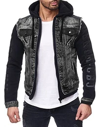 Herren Jeans Jacke 155 Schwarz M