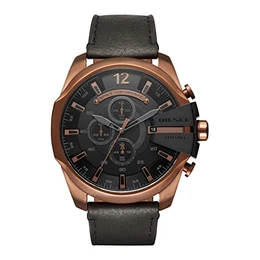 Herren Chronograph Quarz Uhr mit Leder Armband DZ4459