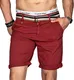 Indicode Herren Sommer Bermuda Chino Shorts Kurze Hose Sommerhose Short NEU B499 [B499-Rot-Gr.M]