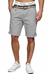 Indicode Herren Cuba Chino Shorts Light Grey