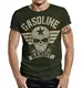 Gasoline Bandit Biker T-Shirt original Design Big-Size Print: Bandit Wing auf Oliv Größe XL