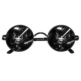 Retro Vintage Sonnenbrille, inspiriert von John Lennon, polarisiert mit rundem Metallrahmen, für Frauen und Männer Schwarz Grau E01