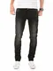 PITTMAN Jeans Herren Slim Fit Jeanshose Stretch Designer Hose, Schwarz (Black 194008X2), W32/L32