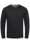 !Solid Trip O-Neck Herren Sweatshirt Pullover Pulli Mit Rundhalsausschnitt Und Fleece-Innenseite Black