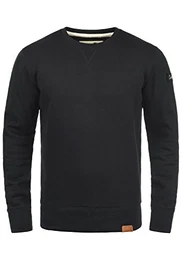 !Solid Trip O-Neck Herren Sweatshirt Pullover Pulli Mit Rundhalsausschnitt Und Fleece-Innenseite, Größe:L, Farbe:Black (9000)