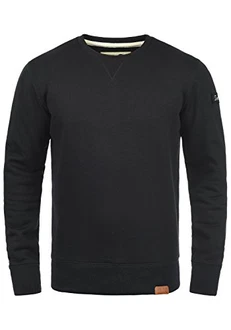 !Solid Trip O-Neck Herren Sweatshirt Pullover Pulli Mit Rundhalsausschnitt Und Fleece-Innenseite Black