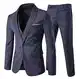 Slim Fit  3-Teilig Business Herrenanzug ein Knopf Smoking,Grau, Gr. M