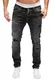 MERISH Herren Jeanshose Destroyed Look Chino Regular Fit Jeans Hose Neu Trend J2048 Schwarz 33/34