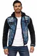 Cipo & Baxx Herren Denim Jeans Jacke Sweatjacke Übergangsjacke mit Kapuze Blau M