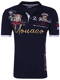 . Herren Kurzarm Polo-Shirt Monaco T-Shirt 20-3040 Navy M