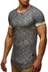 Leif Nelson Herren T-Shirt Sommer Basic Kurzarm-Shirt Top Sweatshirt Kapuzenpullover Rundhals Ausschnitt Rundkragen Crew Neck Hoodie Pulli Sweater Basic Vintage Slim Fit LN6356; Größe M, Anthrazit