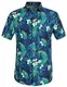 SSLR Herren Jungle Drucke Freizeit Kurzarm Aloha Hawaii Hemd (Medium, Blau)