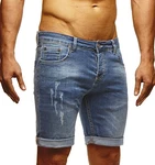Leif Nelson Herren Jeans Shorts LN-1397 Blau