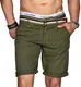Indicode Herren Sommer Bermuda Chino Shorts Kurze Hose Sommerhose Short NEU B499 [B499-Olive-Gr.M]