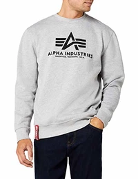 Herren Basic Sweater Pullover, Grau (Grey Heather 17), Medium