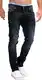MERISH Jeans Herren Slim Fit Stretch Hose Jeanshose Denim 9148 (29-32, 9148 Schwarz)
