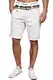 Indicode Herren Cuba Chino Shorts mit 5 Taschen inkl. Gürtel aus 100% Baumwolle   Kurze Hose Regular Fit Bermudas Sommerhose Herrenshorts Short Men Pants Chinohose für Männer Off White M