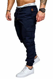 Amaci&Sons Jogger Cargo Herren Chino Jeans Hose 7001 Navyblau Amaci&Sons Jogger Cargo Herren Chino Jeans Hose 7001 Navyblau