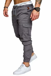 Jogger Cargo Herren Chino Jeans Hose 7001 Dunkelgrau W32
