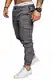 Amaci&Sons Jogger Cargo Herren Chino Jeans Hose 7001 Dunkelgrau W32
