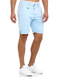 Herren Cuba Chino Shorts mit 5 Taschen aus Baumwollgemisch Bermuda Sommershorts für Männer Sky Way, M