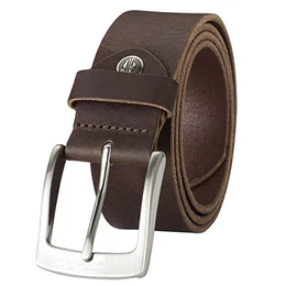 Leder-Gürtel Herren 40 mm breit, Gürtel Herren Vollrindleder dunkelbraun, Größe/Size:105, Farbe/Color:braun