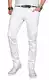 A. Salvarini Designer Herren Jeans Hose Basic Stretch Jeanshose Regular Slim [AS040 - Weiss - W32 L30]