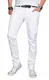 A. Salvarini Designer Herren Jeans Hose Basic Stretch Jeanshose Regular Slim [AS040 - Weiss - W29 L32]