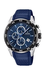 Unisex Erwachsene Chronograph Quarz Uhr mit Leder Armband F20330/2