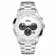 s.Oliver Time Herren Chronograph Quarz Uhr mit Edelstahl Armband SO-3334-MC, silber
