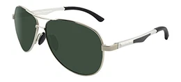 LZXC Polarisierte Sonnenbrille für Männer Outdoor Sport Brillen Unzerbrechliches Federscharnier Ultra-Light Metallrahmen HD, Silber Rahmen Grün Linse