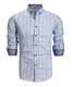 Schonlos Herren Hemd Kariert Kentkragen Langarm Shirts Businesshemd aus Baumwolle(Blau,M)
