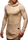 Leif Nelson Herren Kapuzenpullover Slim Fit Baumwolle-Anteil Moderner weißer Herren Hoodie-Sweatshirt-Pulli Langarm Herren schwarzer Pullover-Shirt mit Kapuze LN6365 Beige Medium