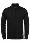 Blend Norman Herren Strickjacke Cardigan Feinstrick mit Stehkragen und Reißverschluss (70155) Black Blend Norman Herren Strickjacke Cardigan Feinstrick mit Stehkragen und Reißverschluss (70155) Black