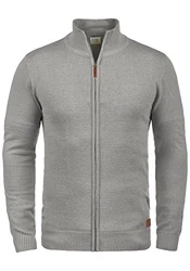 Blend Norman Herren Strickjacke Cardigan Feinstrick mit Stehkragen und Reißverschluss (70155) Zink Mix (70815)