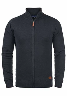 Blend Norman Herren Strickjacke Cardigan Feinstrick mit Stehkragen und Reißverschluss (70155) Navy (70230)