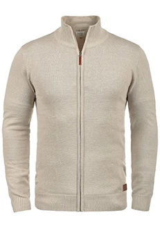 Blend Norman Herren Strickjacke Cardigan Feinstrick mit Stehkragen und Reißverschluss (70155) Sand Mix