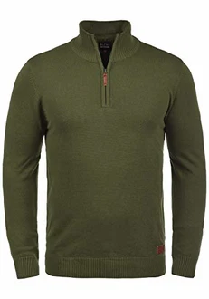 Blend Robin Herren Strickpullover Troyer Mit Stehkragen Und Reißverschluss (70815) Burnt Olive