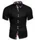 Kayhan Herren Kurzarm Hemd Hawaii Schwarz M