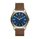 Emporio Armani Herren Analog Quarz Uhr mit Leder Armband AX2334