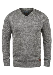 Dansel Herren Strickpullover Feinstrick Pullover Mit V-Ausschnitt Und Melierung, Größe:XXL, Farbe:Pewter Mix (70817)