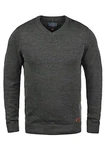 Blend Dansel Herren Strickpullover Mit V-Ausschnitt Charcoal (70818)