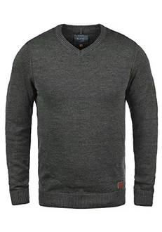 Blend Dansel Herren Strickpullover Mit V-Ausschnitt Charcoal (70818)