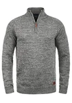 Blend Danovan Herren Strickpullover Troyer Feinstrick Pullover mit Stehkragen und Reißverschluss Pewter Mix (70817)