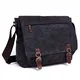 LOSMILE Umhängetasche Herren Schultertasche 16 Zoll Kuriertasche Canvas Laptop Tasche Messenger Bag für Arbeit und Schule. (Schwarz)