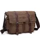 LOSMILE Herren Umhängetasche Schultertasche 16 Zoll Kuriertasche Canvas Laptop Tasche Messenger Bag für Arbeit und Schule. (L, kaffeebraun)