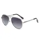 AMZTM Klassisch Mode Doppelbrücke Metall Silber Rahmen Pilotenbrille Verlaufsglas Grau Linsen Polarisiert Damen Und Herren Aviator Sonnenbrille