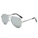 AMZTM Klassisch Mode Doppelbrücke Metall Rahmen Pilotenbrille Verspiegelt REVO Silber Linsen Polarisiert Damen Und Herren Aviator Sonnenbrille