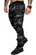 Amaci&Sons Herren Zipper Biker Style Camouflage Trainingshose Jogginghose Sporthose 2007 Camouflage Schwarz M